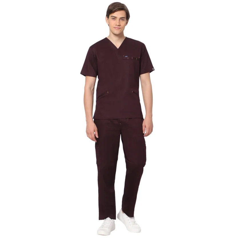 men-stretchable-wine-scrub-suit