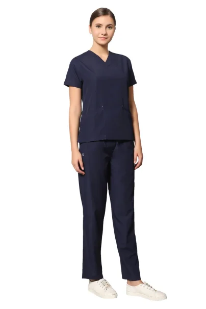 Women's Excellent Eazy 7 Pocket Scrub Set - Navy Blue - Uninur Workwear