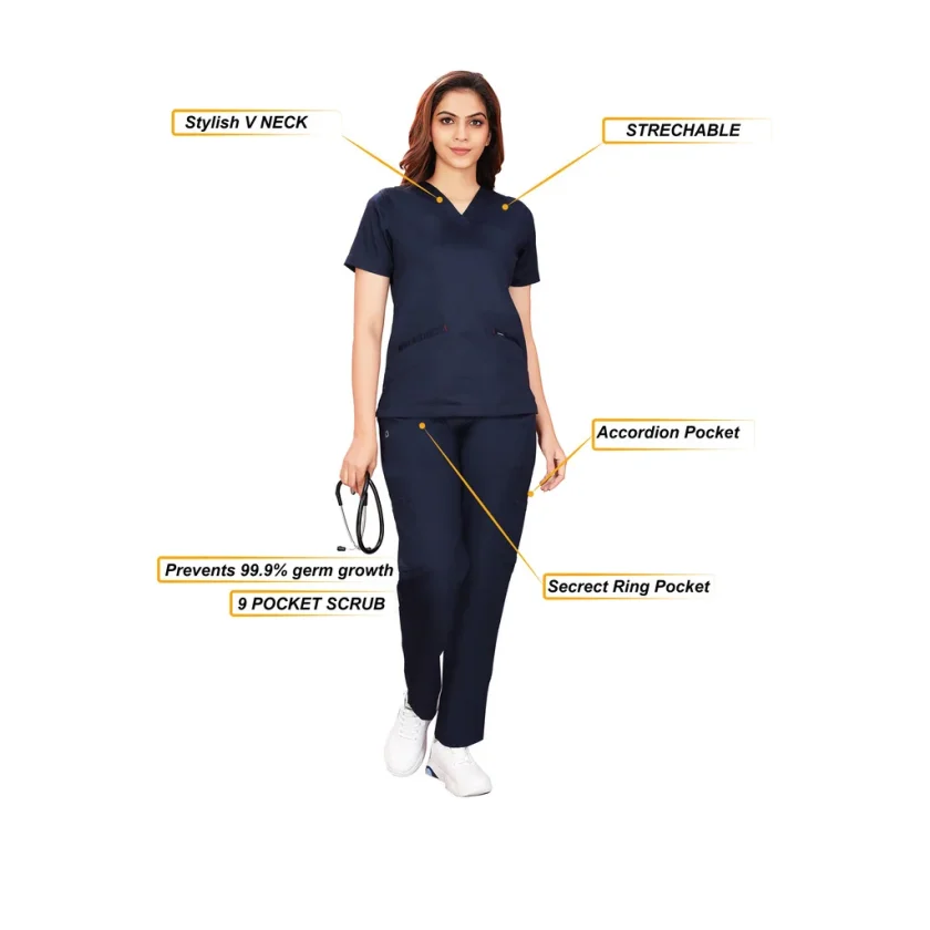 women-stretchable-navyblue-scrub-suit