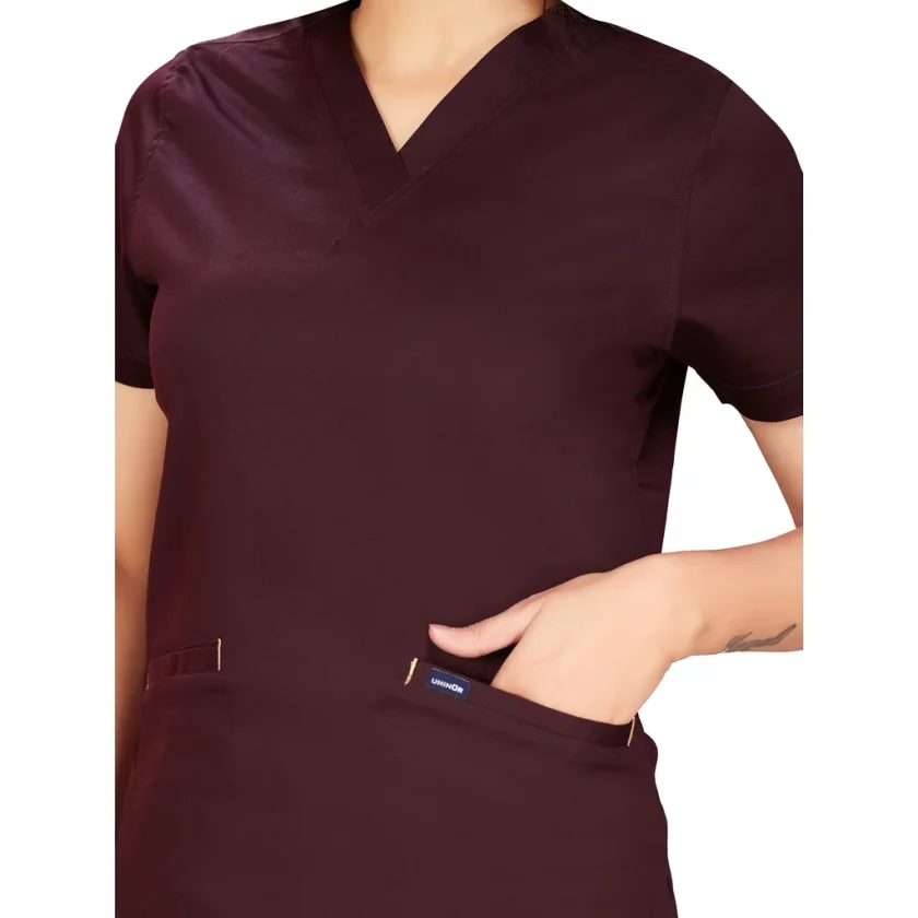 women-stretchable-wine-scrub-suit